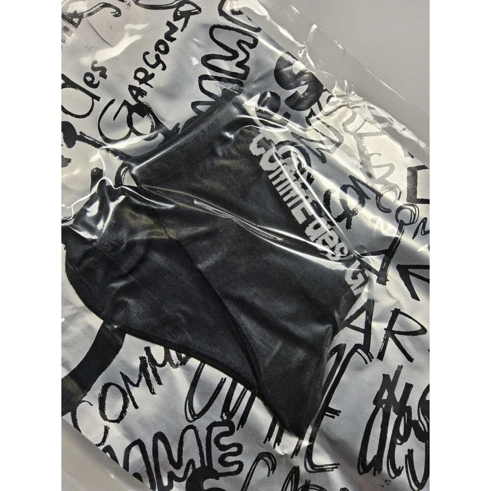 Comme des Garcons Logo Black Socks Japan Size S